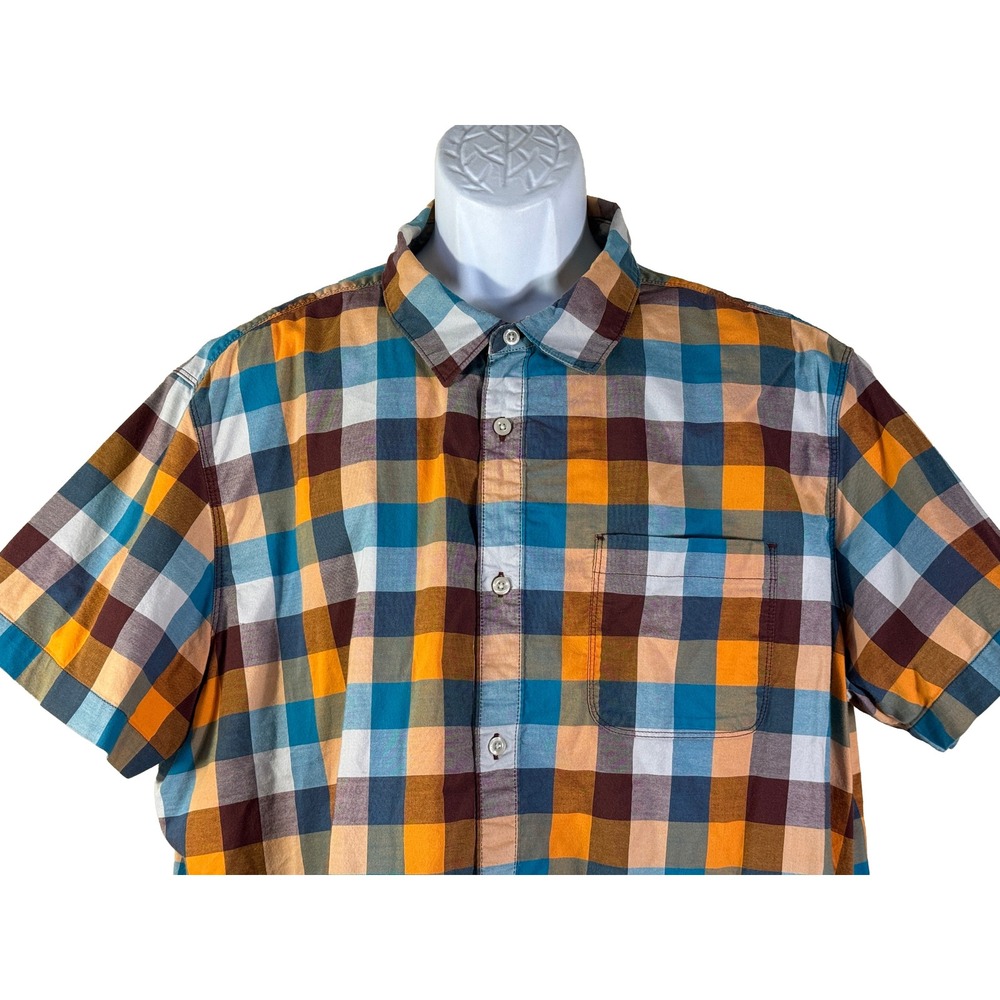 The North Face Button Down Shirt Mens XXL Multi Color Plaid Short‎ Sleeve - Picture 2 of 6